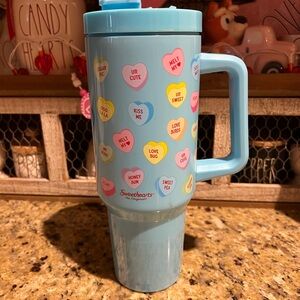 Sweethearts Blue Travel Mug with Heart Designs